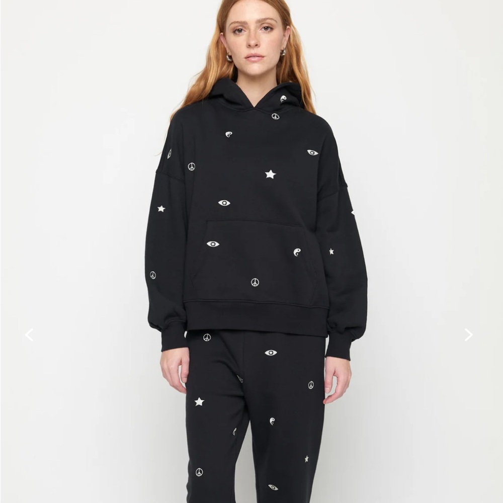 Spiritual Gangster black embroidered sweat pants